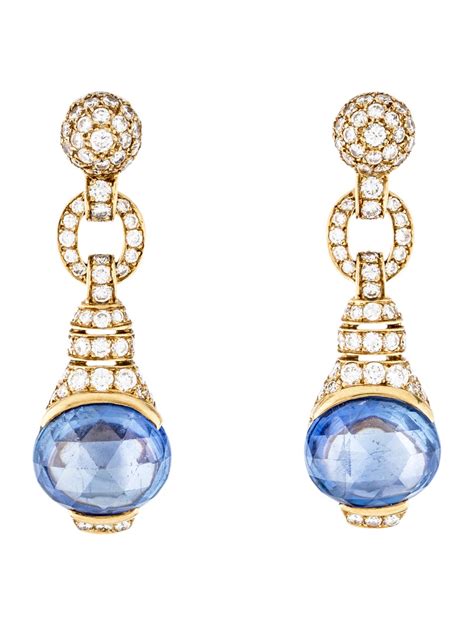 cartier sapphire earrings|cartier diamond drop earrings.